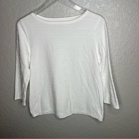 White The Talbots Tee Long Sleeve Top - Picture 2 of 6